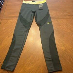 Nike Gray and Yellow Leggings